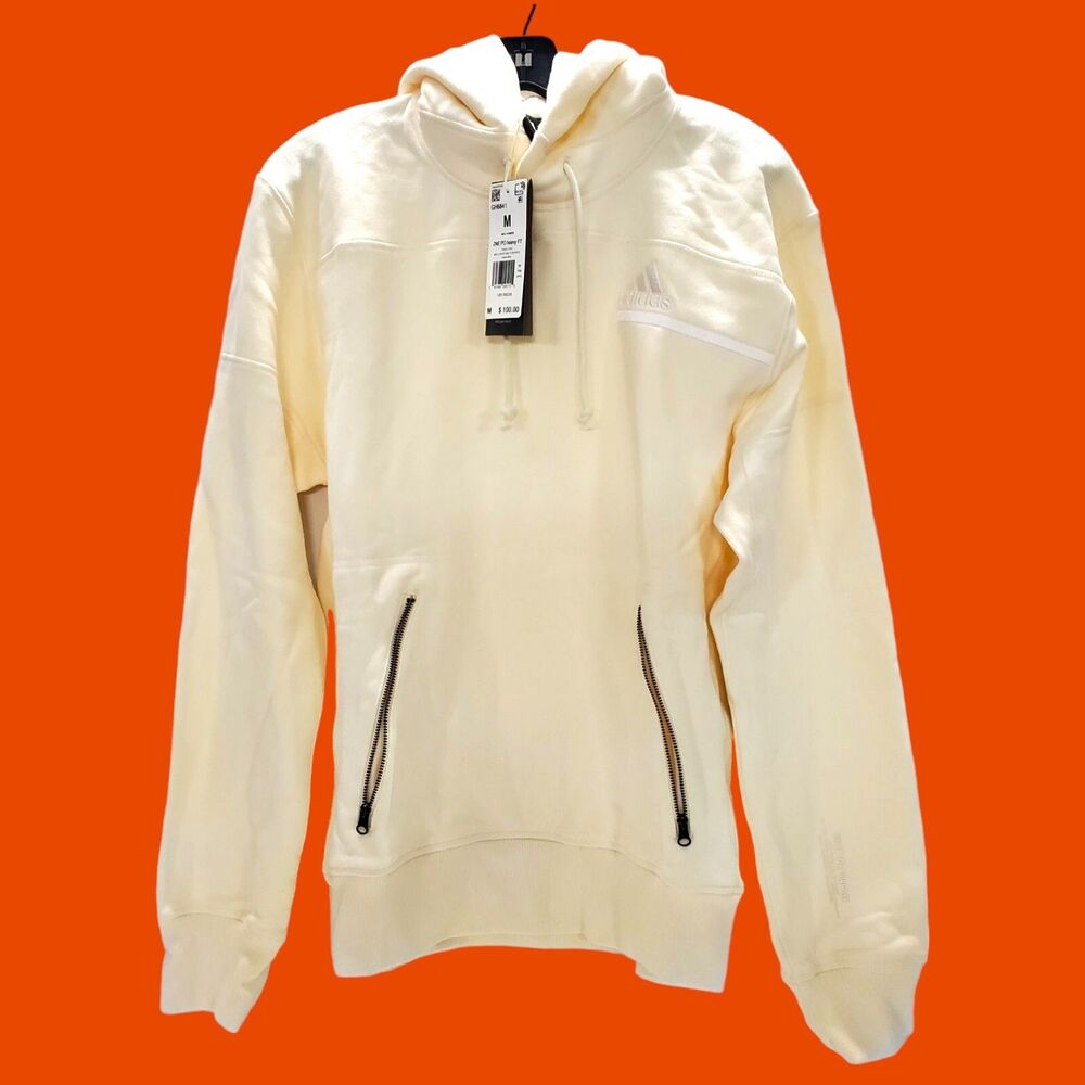 ADIDAS ZNE Sweater Adult Medium White Heavy Pullover Hoodie Athleisure Pockets